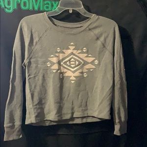 Grey Aztec design Hollister 3/4 sleeve crop top